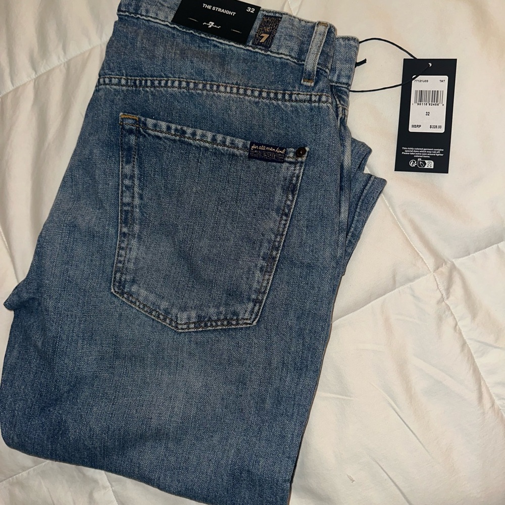 NWT Men's 7 for all mankind Straight leg Blue Jeans